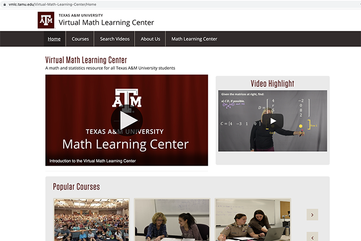 Virtual Math Learning Center Now Online